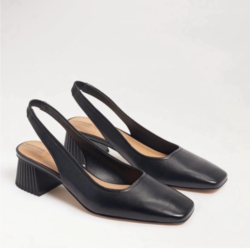 Sam Edelman Toren Black Squaretoe Slingback Block Heel
